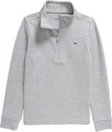 vineyard vines Kids' Saltwater Stripe Quarter Zip Sweatshirt