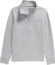 vineyard vines Kids' Saltwater Stripe Quarter Zip Sweatshirt