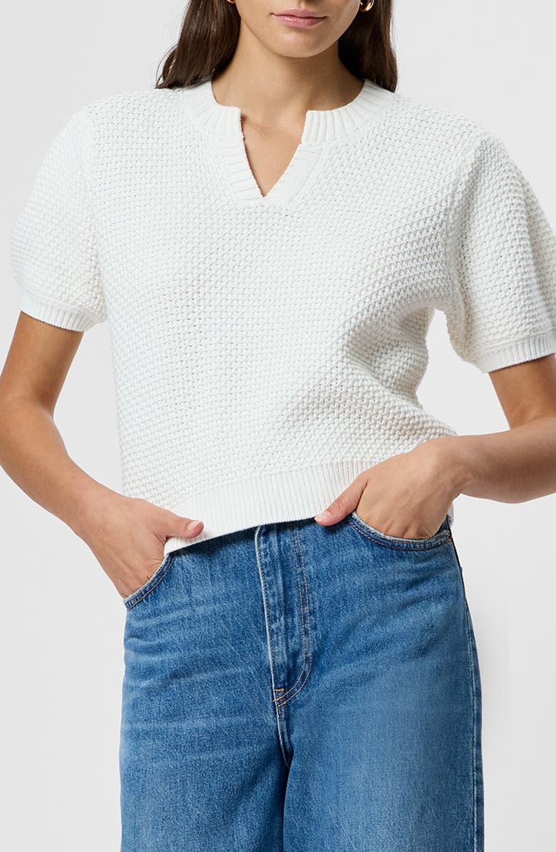 French Connection Remy Puff Sleeve Sweater, Main, color, Summer White