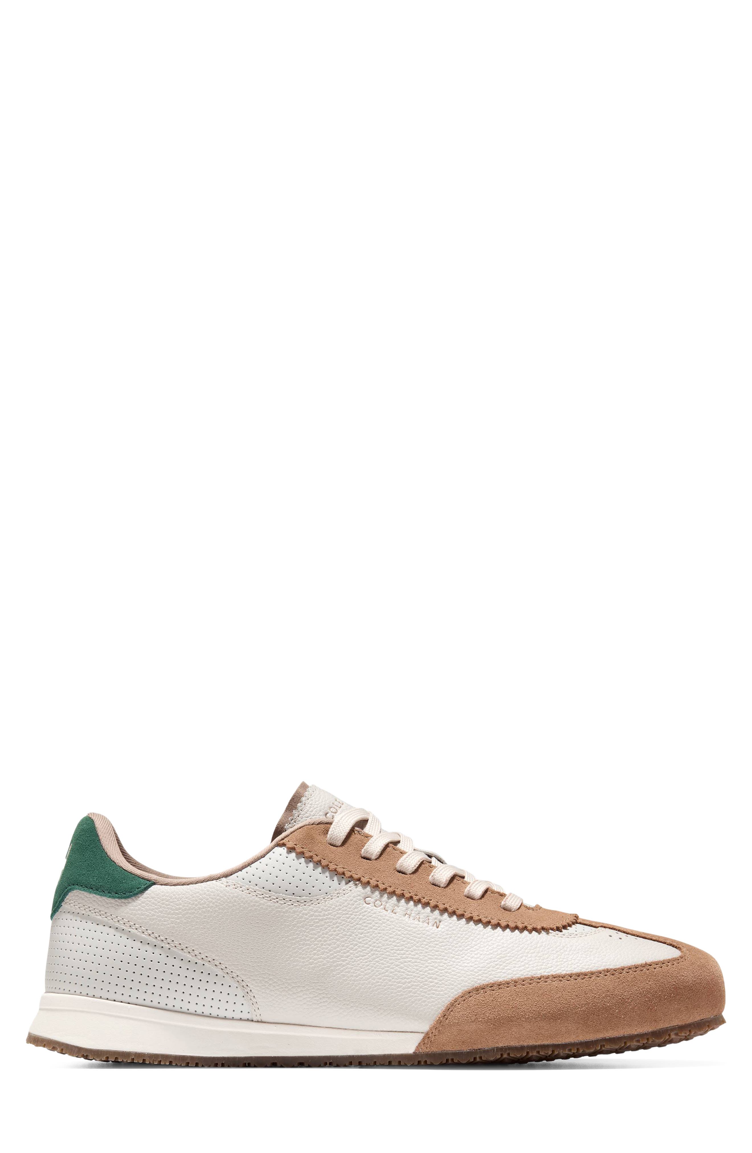 Grand Crosscourt Slimstride Leather Sneaker, Alternate, color, PUMICE STONE / TREKKING GREEN