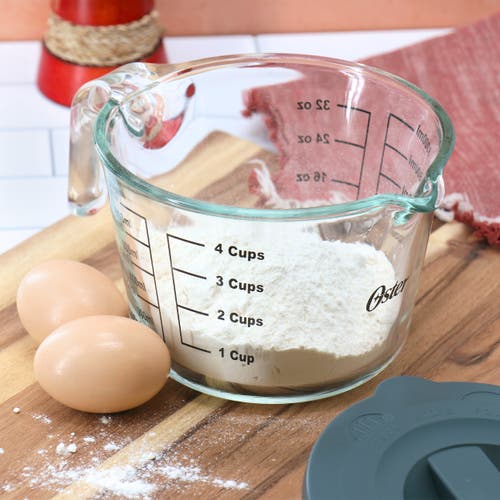 Oster Coolidge 4 Cup Clear Glass Measuring Cup With Snap On Lid In Transparent