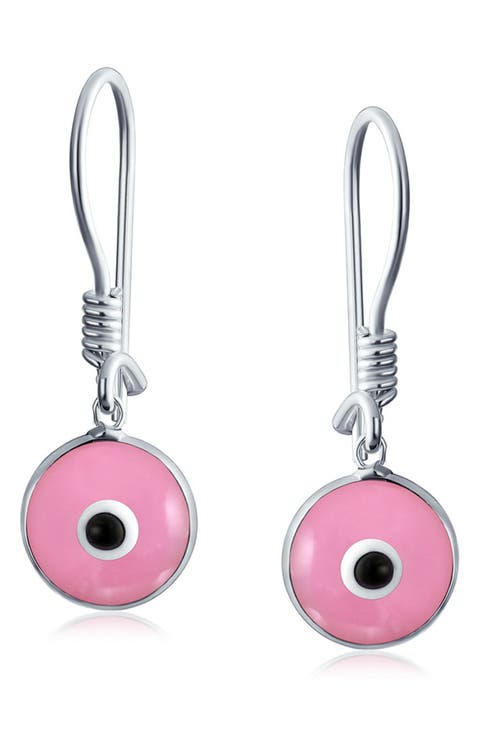 Sterling Silver Evil Eye Drop Earrings