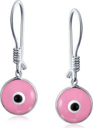 BLING JEWELRY Sterling Silver Evil Eye Drop Earrings