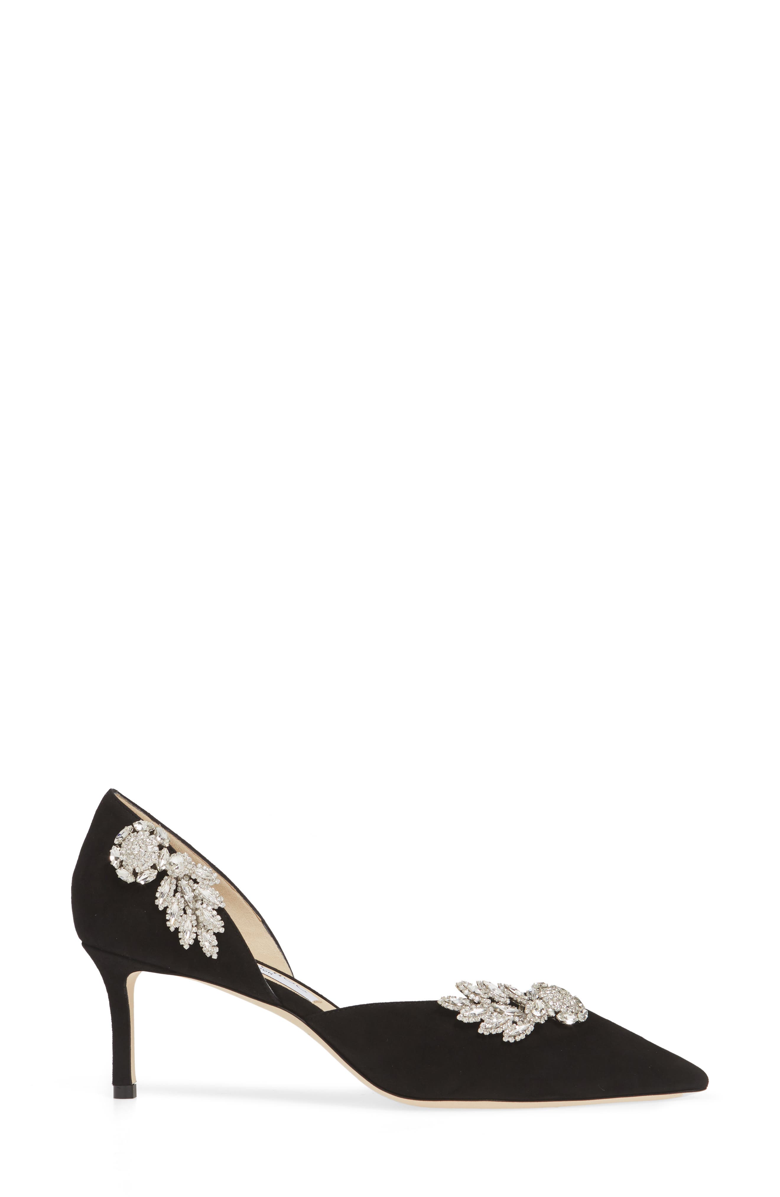 Jimmy Choo Teja Embellished Suede d'Orsay Pump, Alternate, color, 