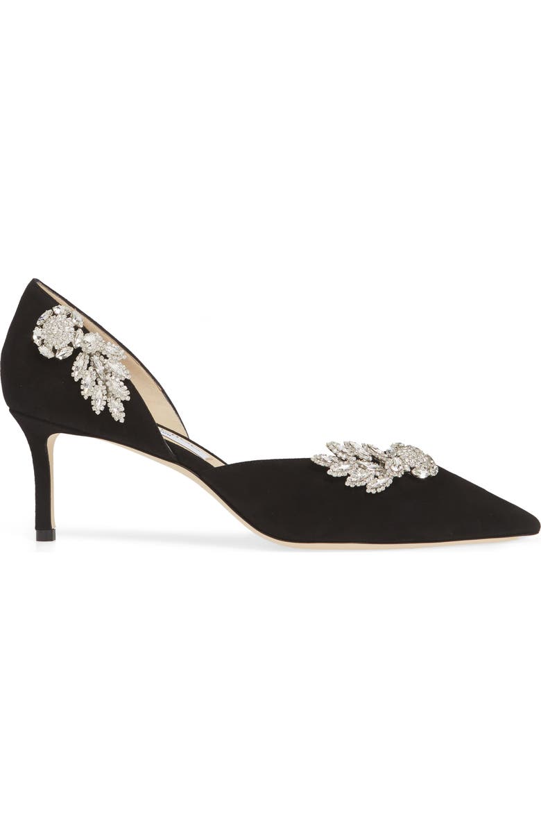 Jimmy Choo Teja Embellished Suede d'Orsay Pump, Alternate, color,