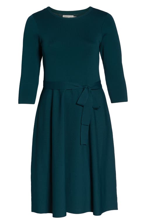 Eliza J Fit & Flare Sweater Dress In Green