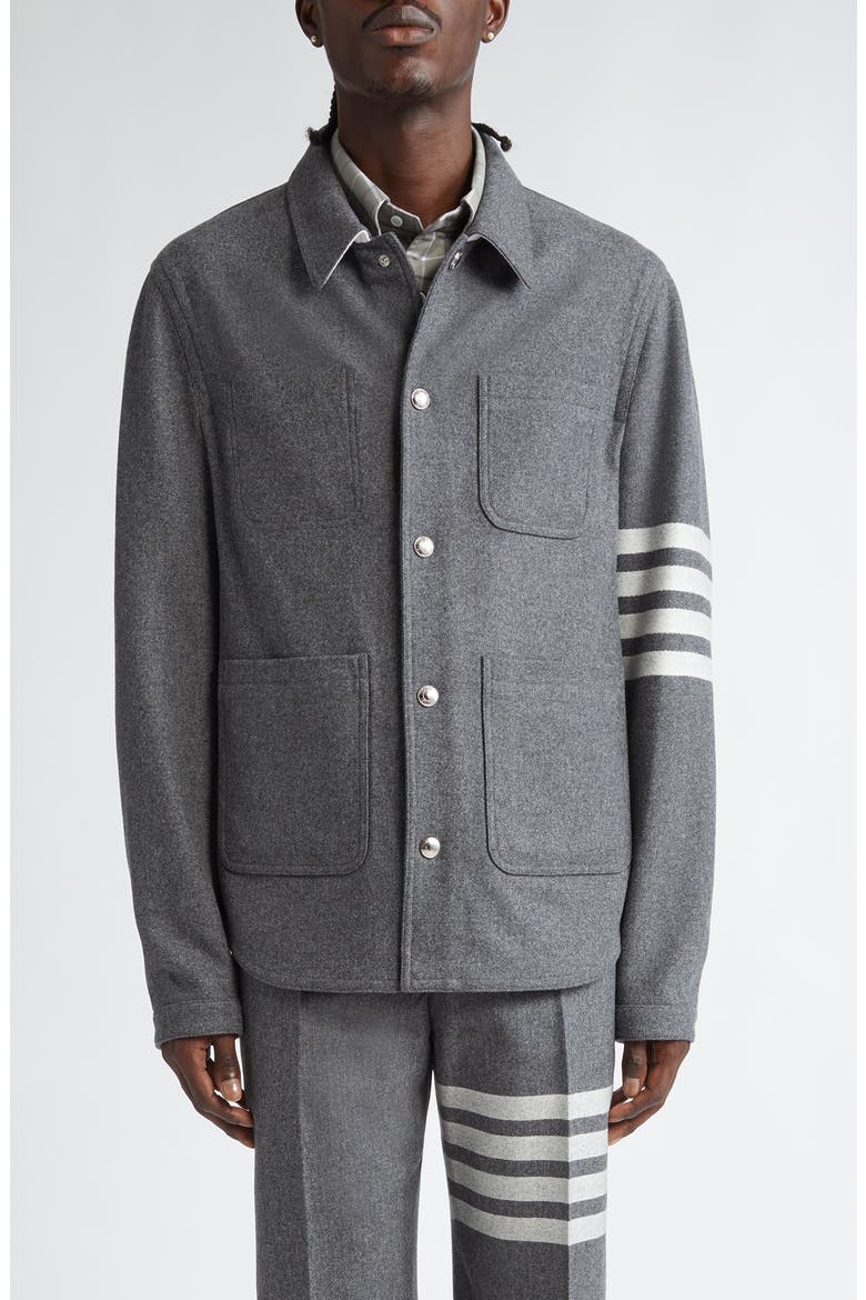 Wool & Cashmere Utility Jacket, Main, color, MEDIUM GREY