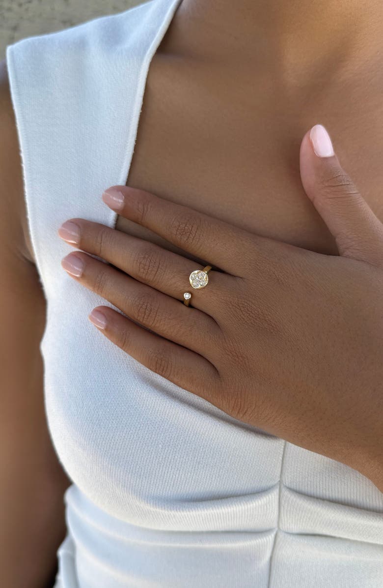 Adornia 14K Gold Plated Cubic Zirconia Open Band Ring, Alternate, color, Gold