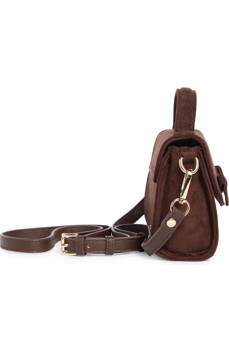 Madden Girl Faux Suede Top Handle Crossbody Bag, Alternate, color, Brown