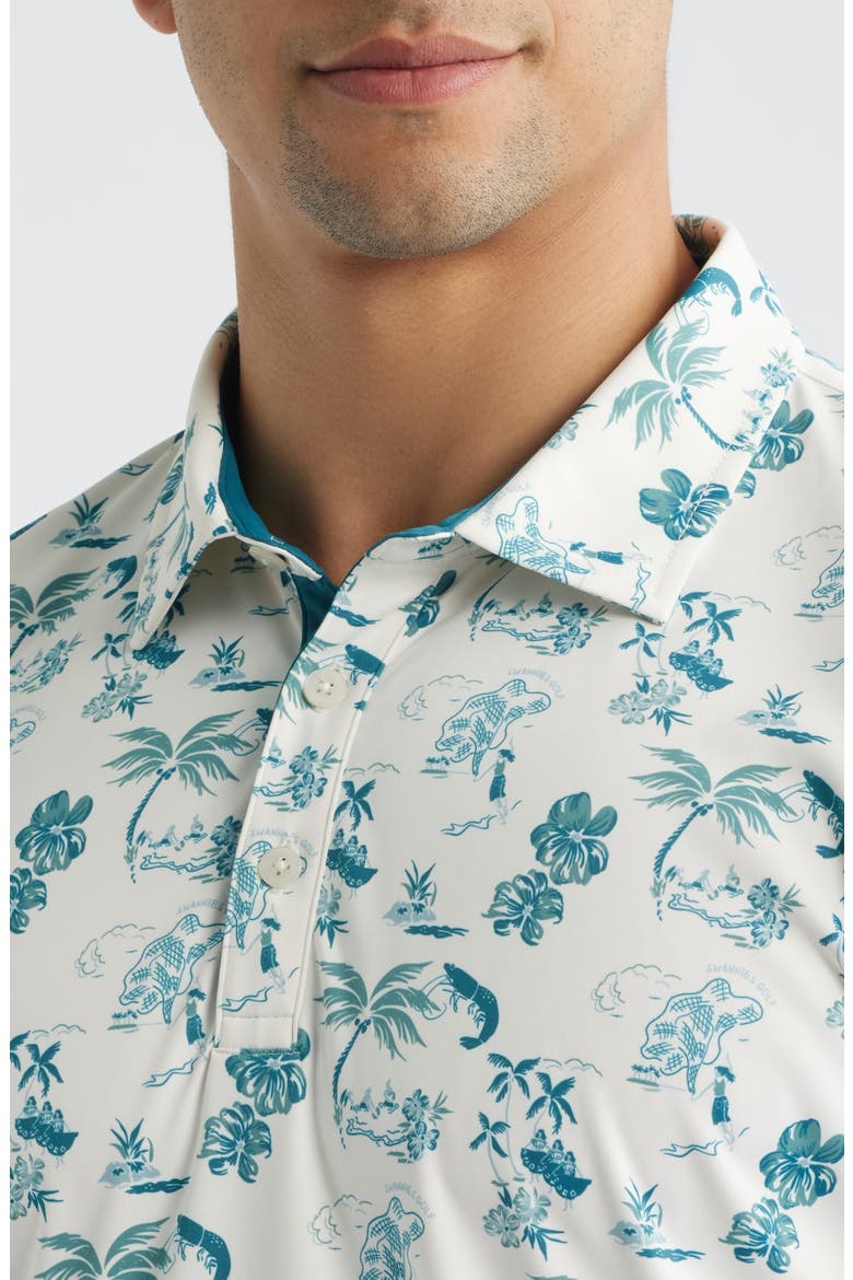 Havana Floral Performance Golf Polo, Alternate, color, DEEP-LAKE