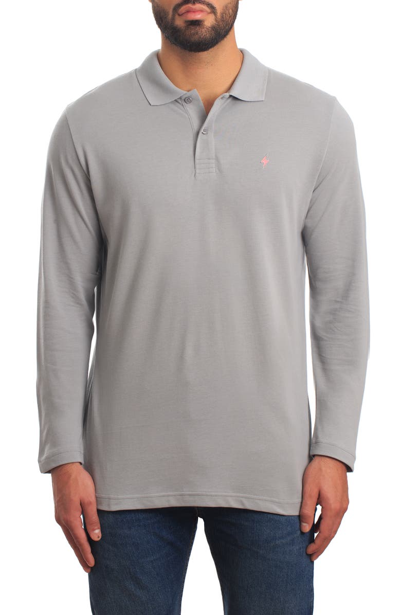 Jared Lang Long Sleeve Cotton Knit Polo, Main, color,