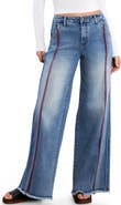 Wash Lab Denim High Waist Wide Leg Piping Jeans