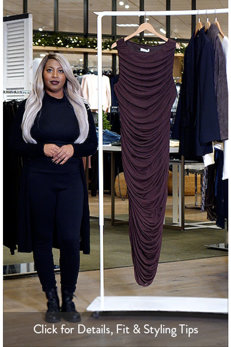 Halo Sleeveless Ruched Mesh Dress video