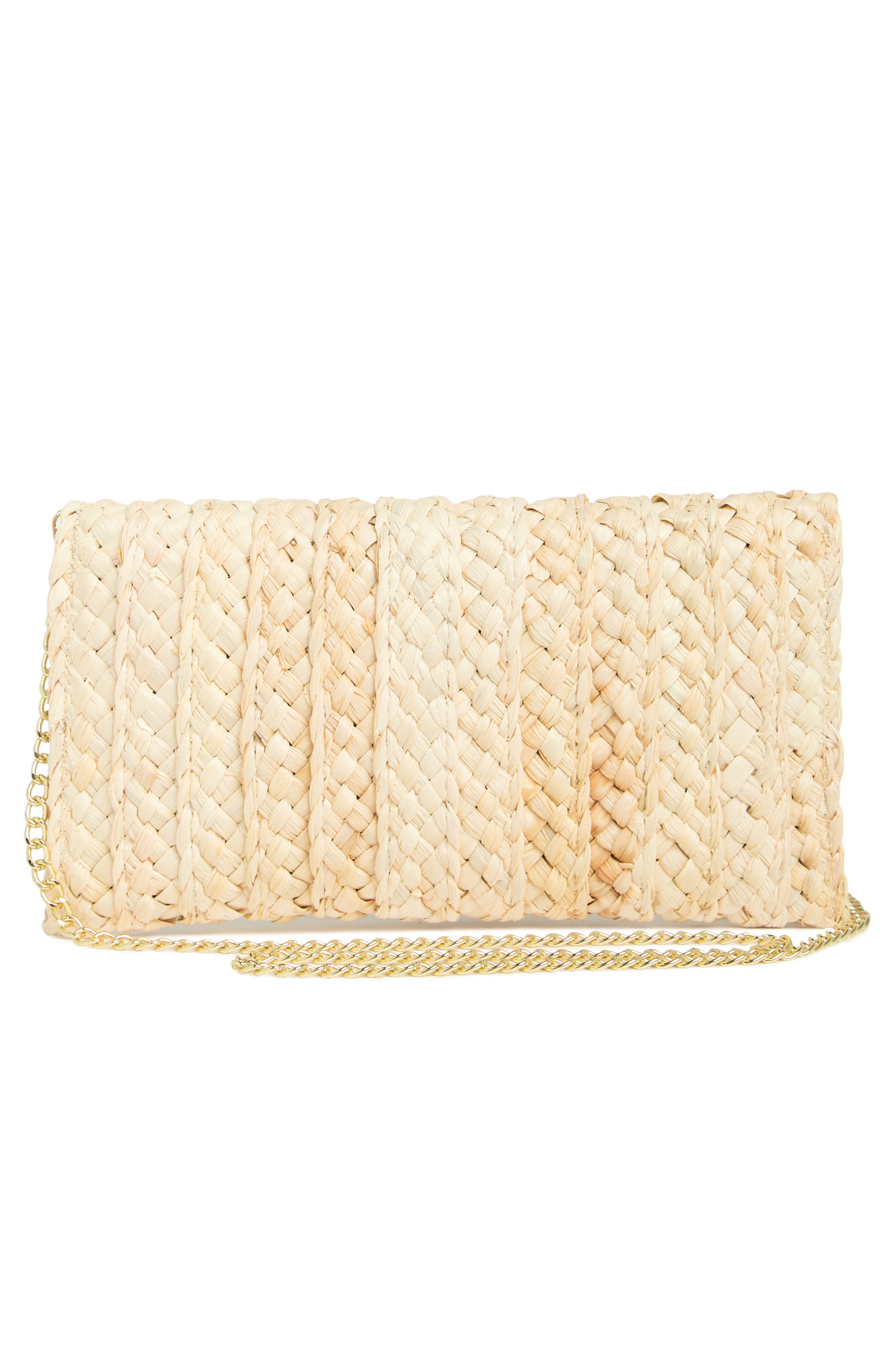 Collection XIIX Woven Straw Clutch, Alternate, color, Natural