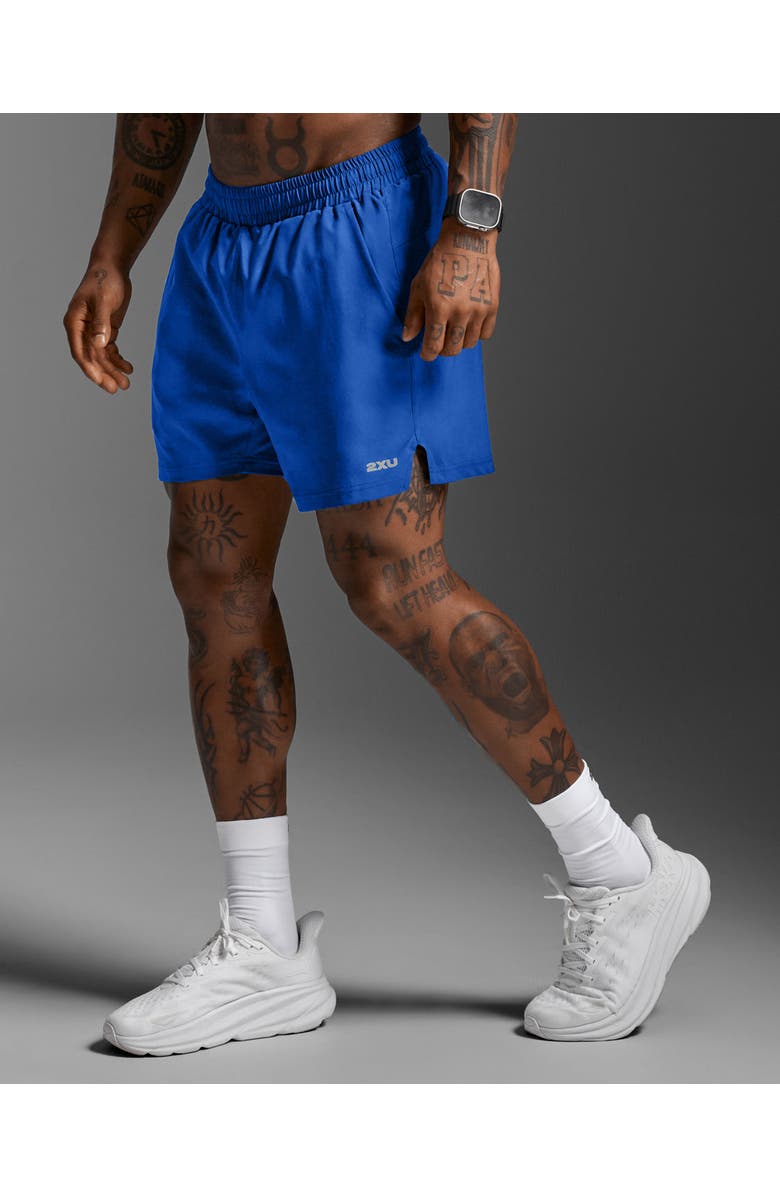 2XU Aero 5 Inch Shorts, Alternate, color, Surf/Silver Reflective