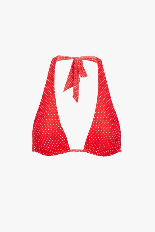Weworewhat Halter Bikini Top In Red