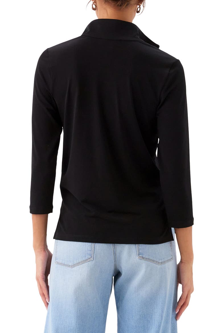 Quarter Zip Travel Jersey Pullover, Alternate, color, BLACK