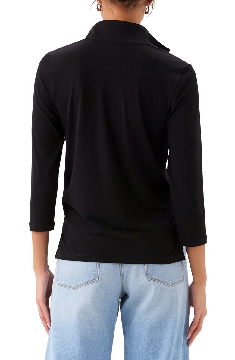 Karen Kane Quarter Zip Jersey Pullover, Alternate, color, Black