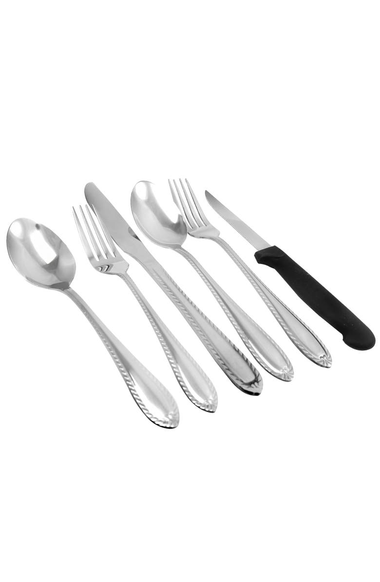 Gibson Home Wilmington Plus 55-Piece Flatware Set, Alternate, color, Silver