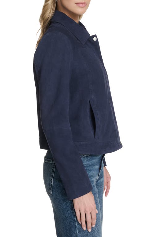 Cole Haan Suede Jacket In Blue