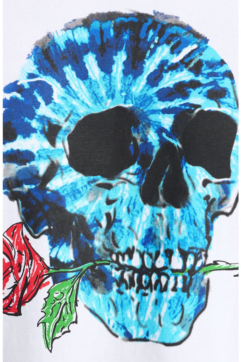 Tie Dye Skull Cotton Graphic T-Shirt, Alternate, color, WHITE