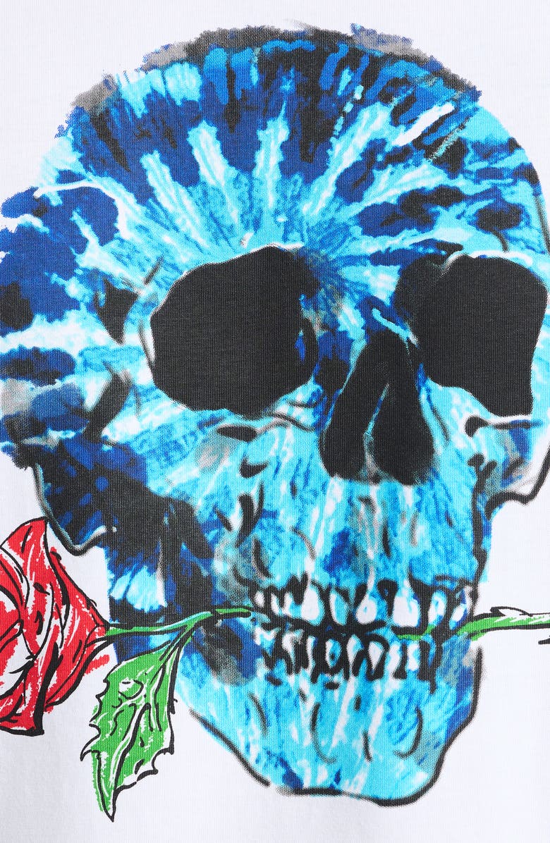 Robert Graham Tie Dye Skull Cotton Graphic T-Shirt, Alternate, color, White