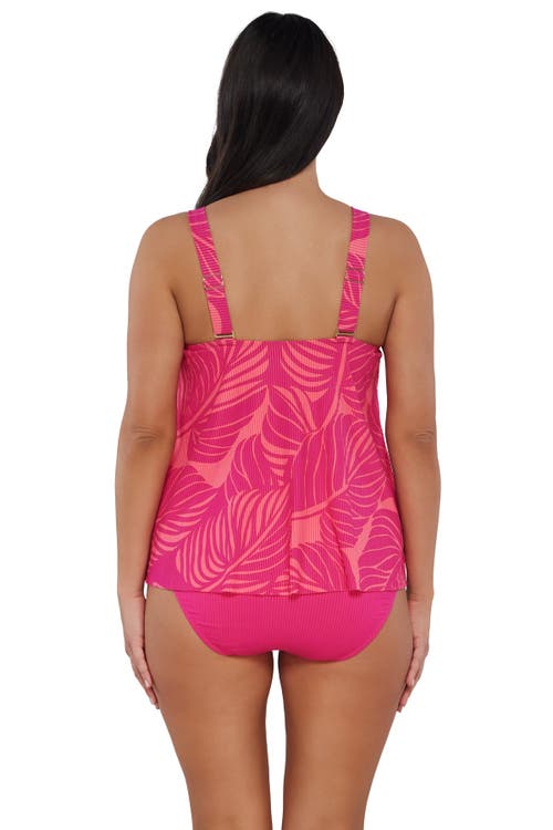 Sunsets Escape Sadie Tankini Swimsuit Top In Blushing Palms Sandbar Rib