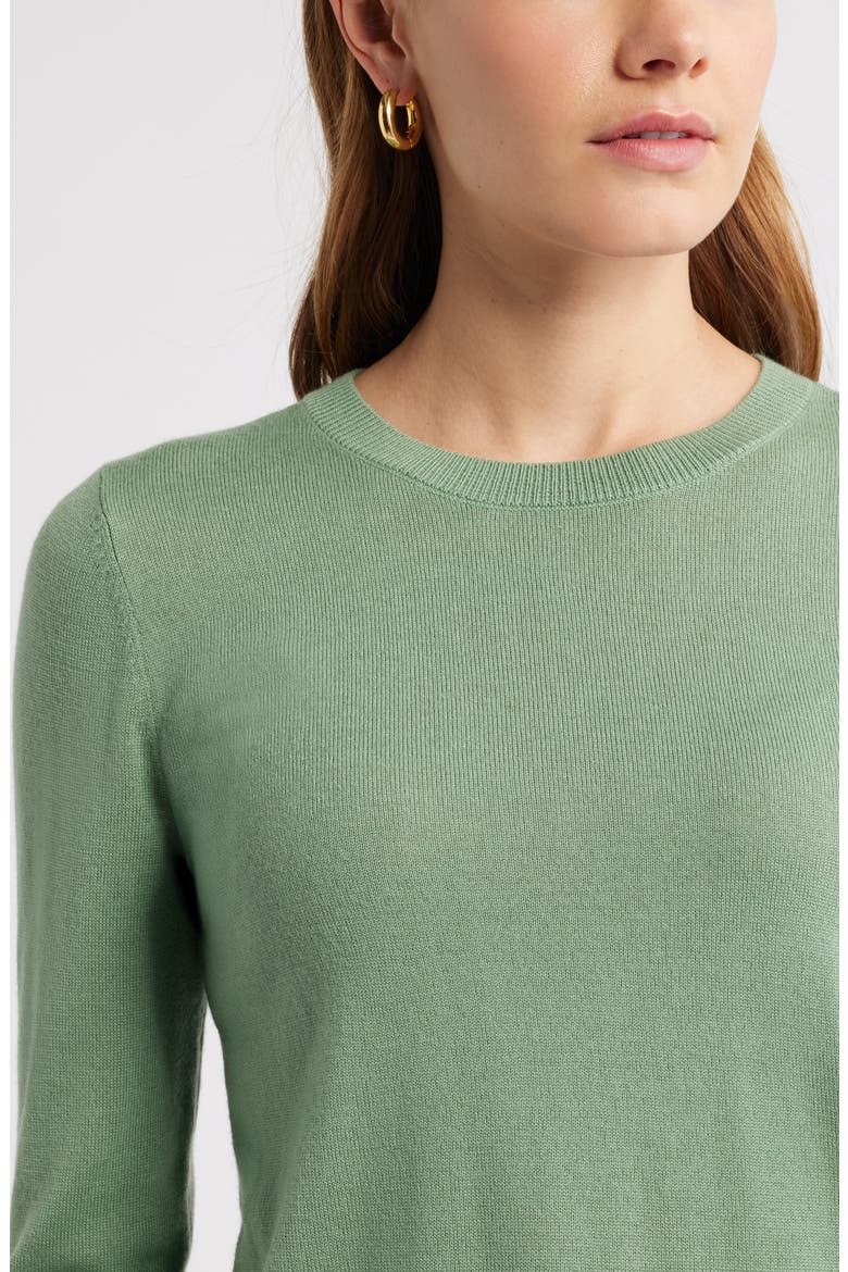 Merino Wool Blend Crewneck Sweater, Alternate, color, GREEN HEDGE