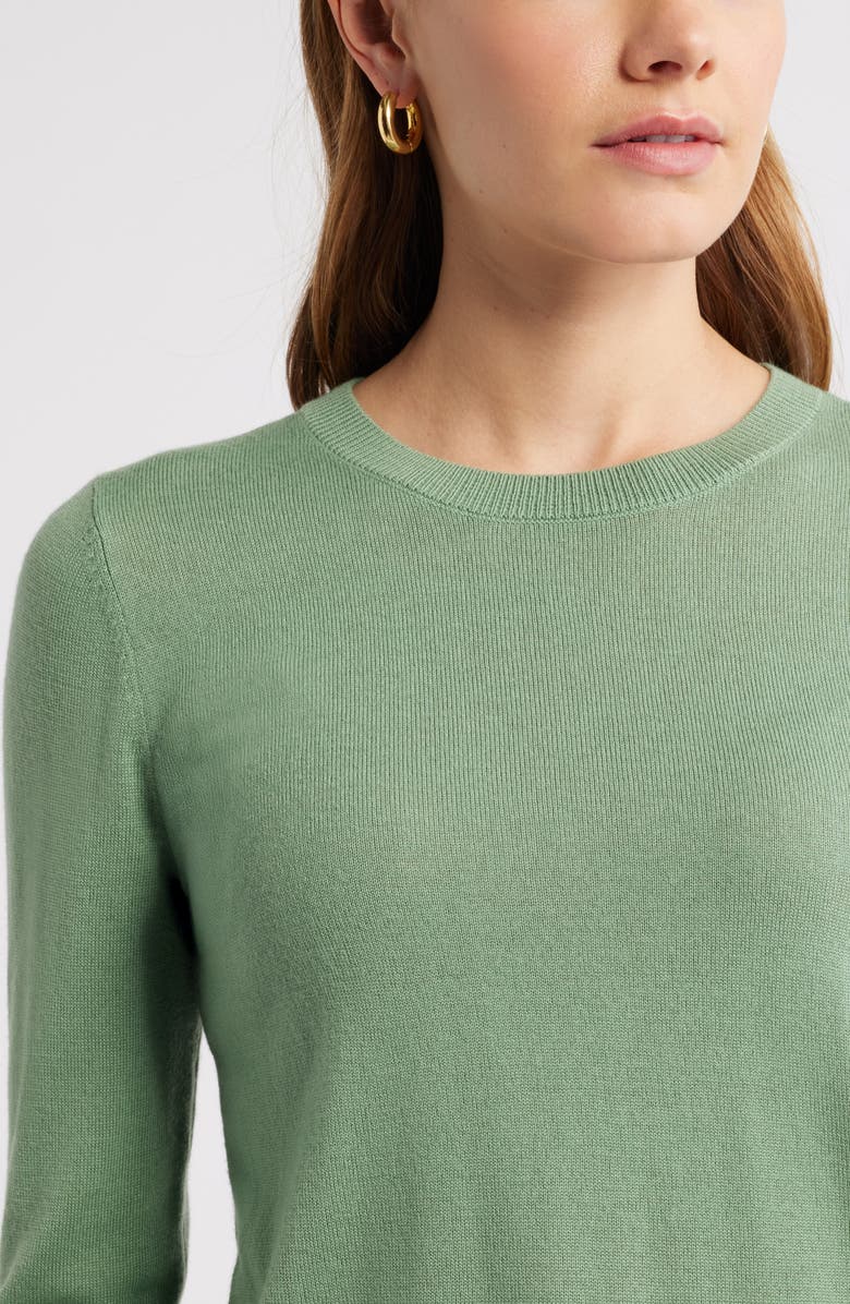 Caslon<sup>®</sup> Merino Wool Blend Crewneck Sweater, Alternate, color, Green Hedge