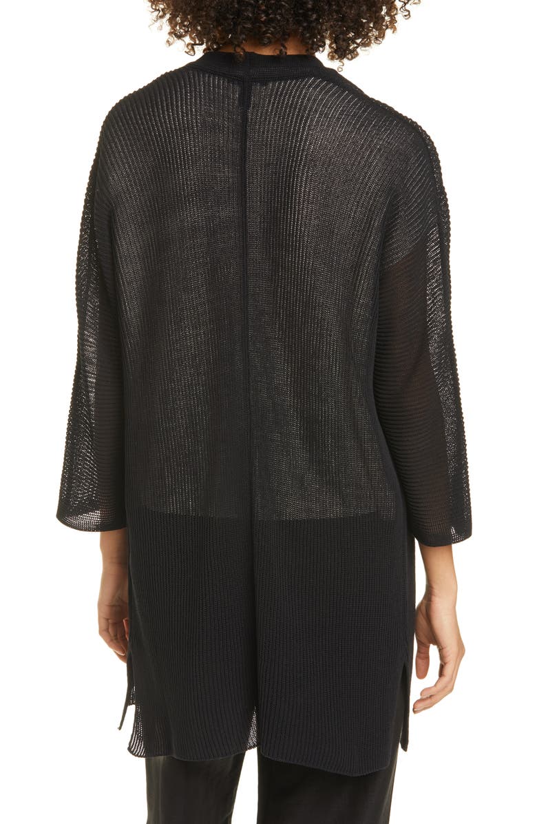 Eileen Fisher Open Front Organic Cotton Long Cardigan, Alternate, color, 