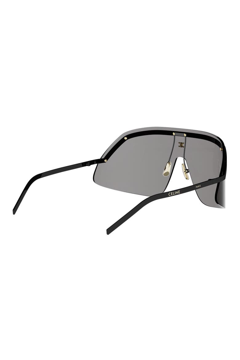 Morning Shade Rimless Mask Sunglasses, Alternate, color, SHINY BLACK / SMOKE