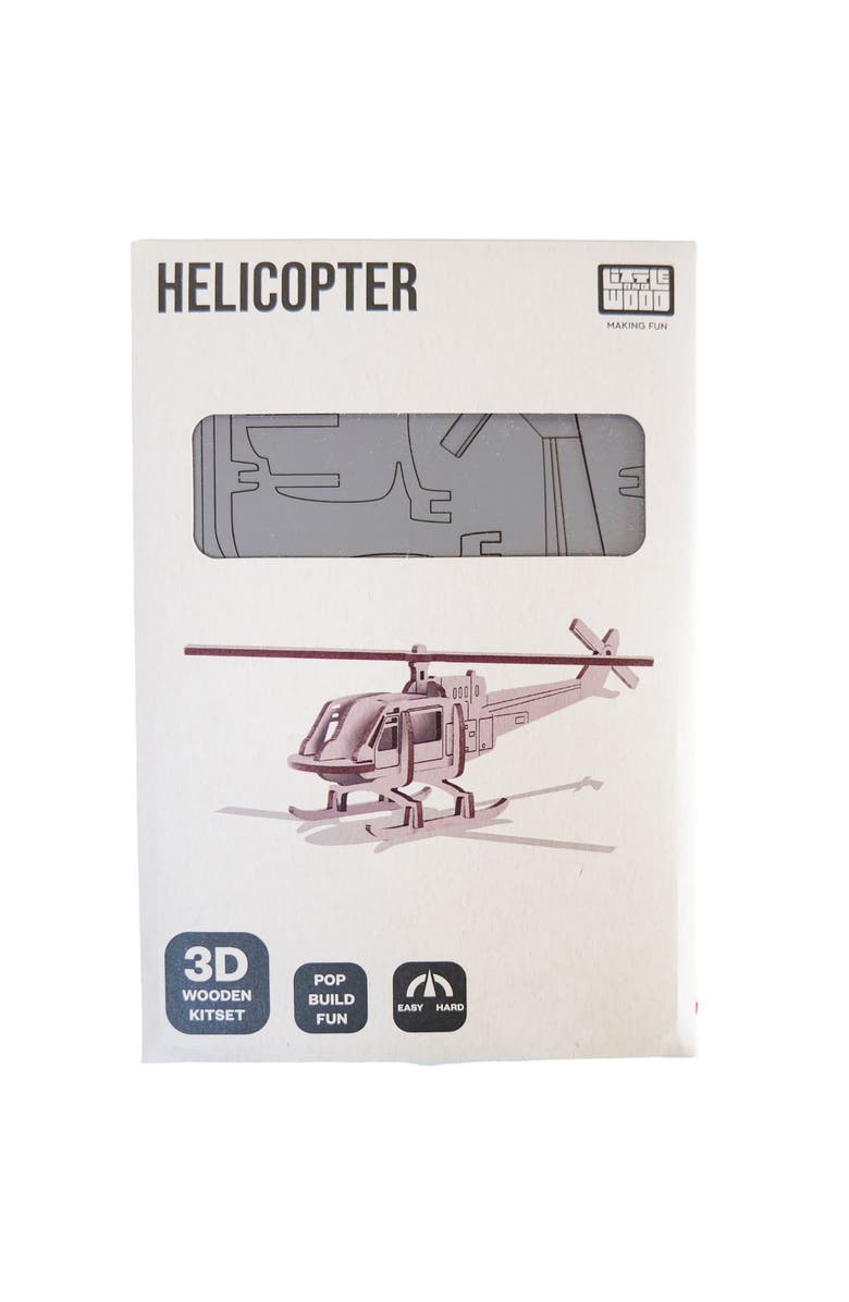 Little & Wood Woodlet Helicopter 3D Wooden Puzzle Kit, Ages 6+, Alternate, color, Multicolored