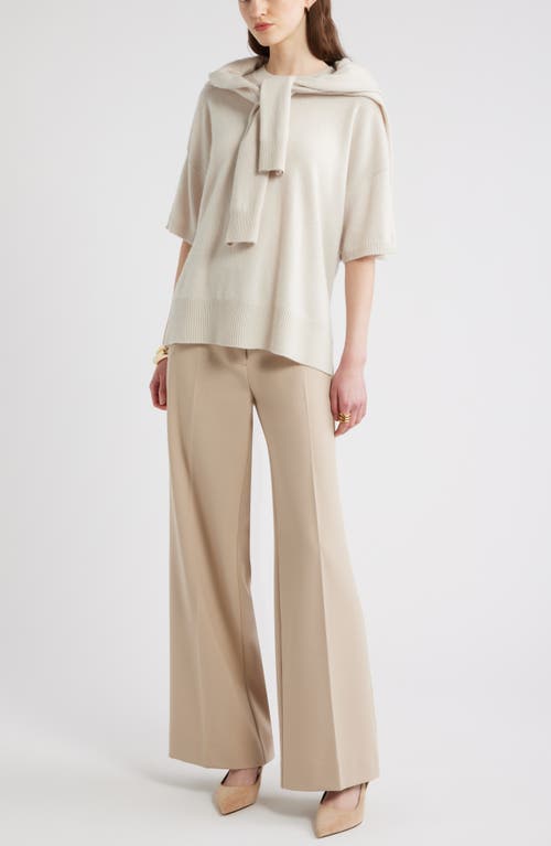 Nordstrom Short Sleeve Cashmere Sweater In Neutral