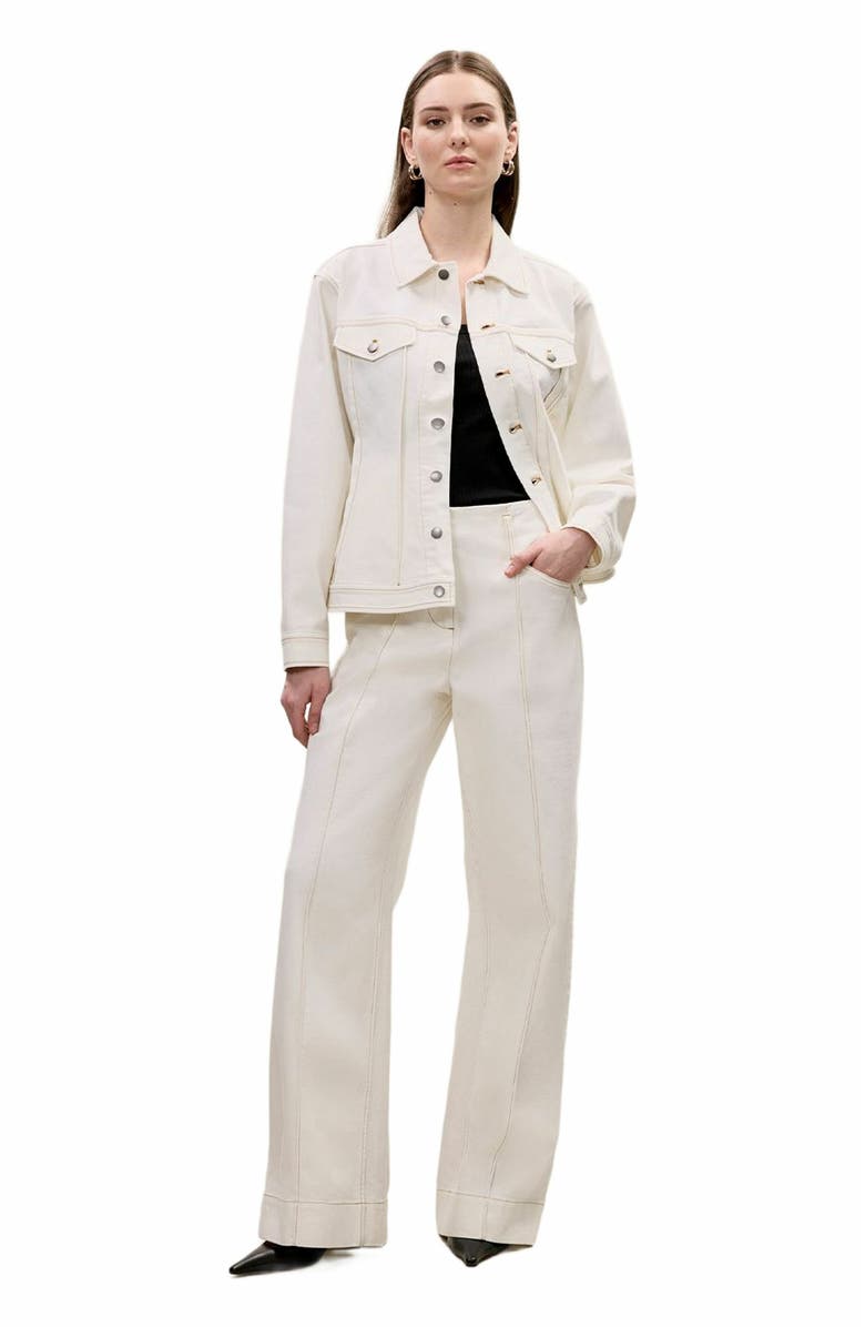 Rebecca Taylor Cora Denim Pant, Main, color, Eggshell Wash