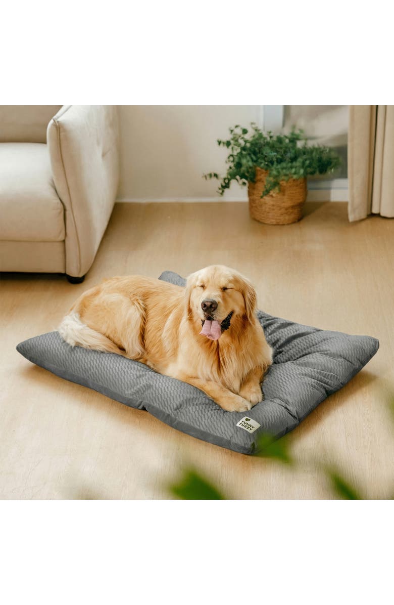 FunnyFuzzy Dual-Sided Plush Washable Dog Pad, Alternate, color, Deep Grey