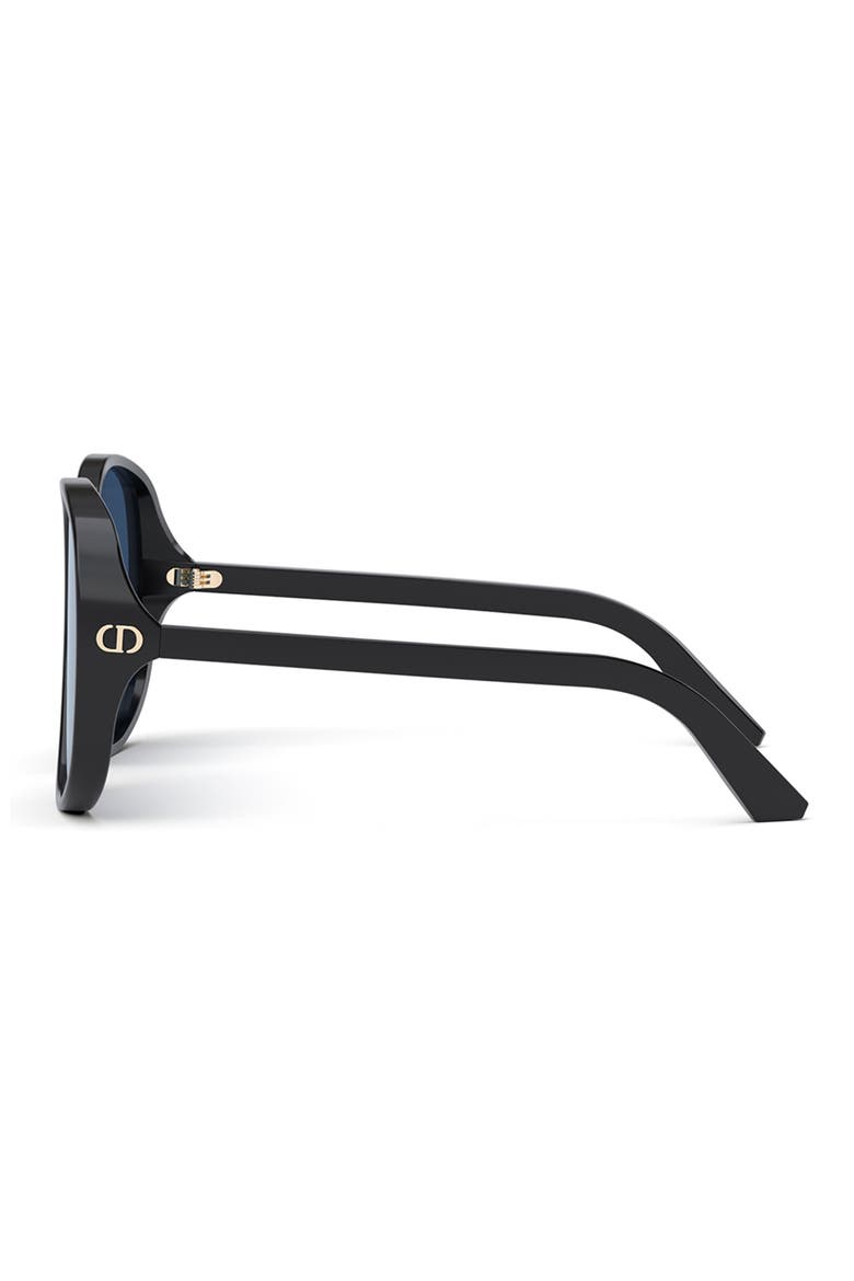 Ddoll R1U 62mm Square Sunglasses, Alternate, color, SHINY BLACK / BLUE
