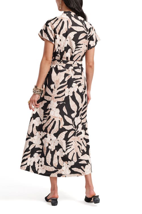 Frances Valentine Eve Dress Sketchy Jungle In Multi
