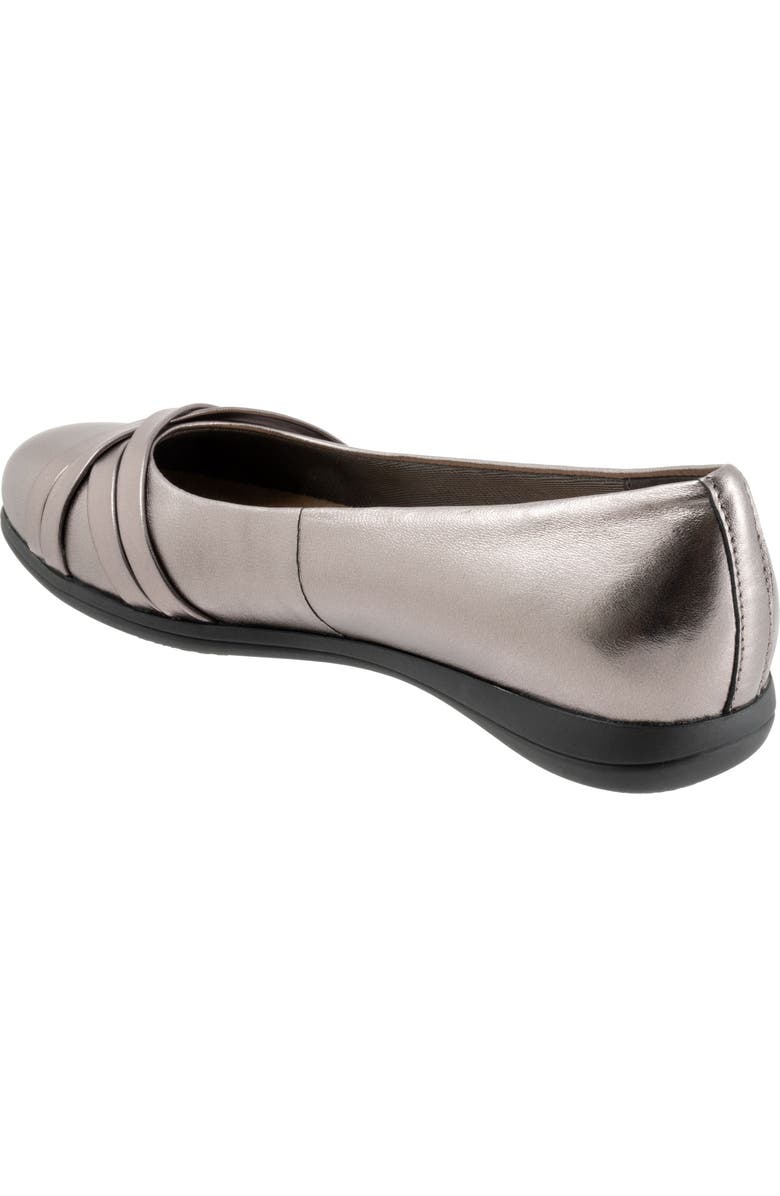 Trotters Daphne Flat, Alternate, color, Pewter