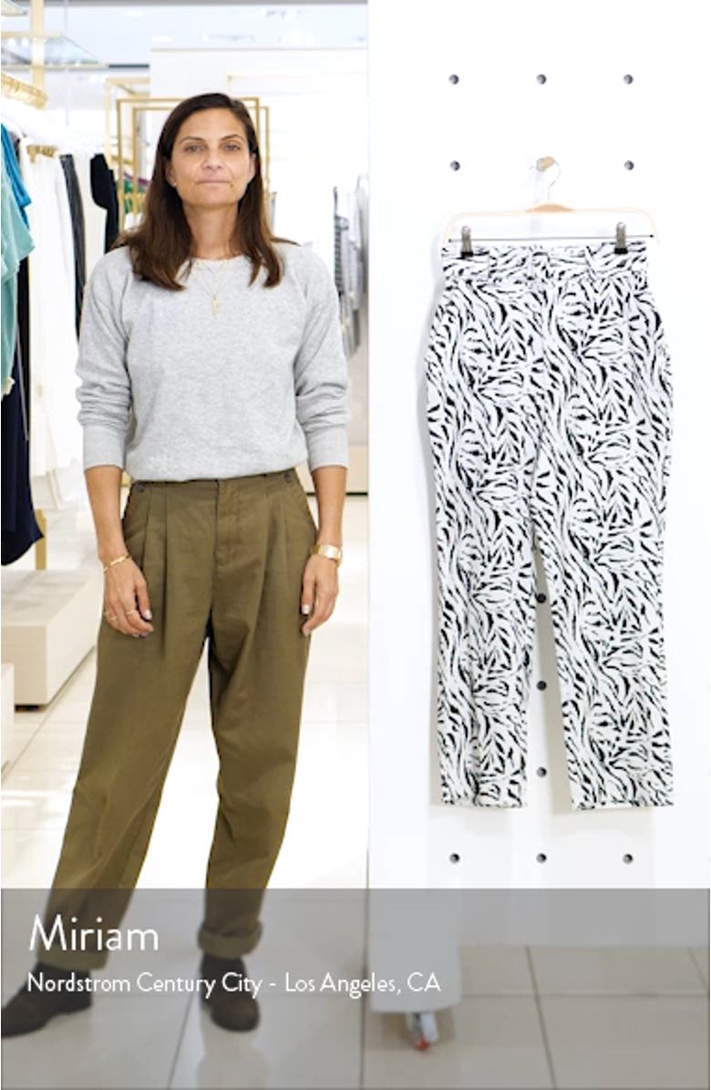 Rayna Belted Linen Blend Crop Flare Pants, sales video thumbnail