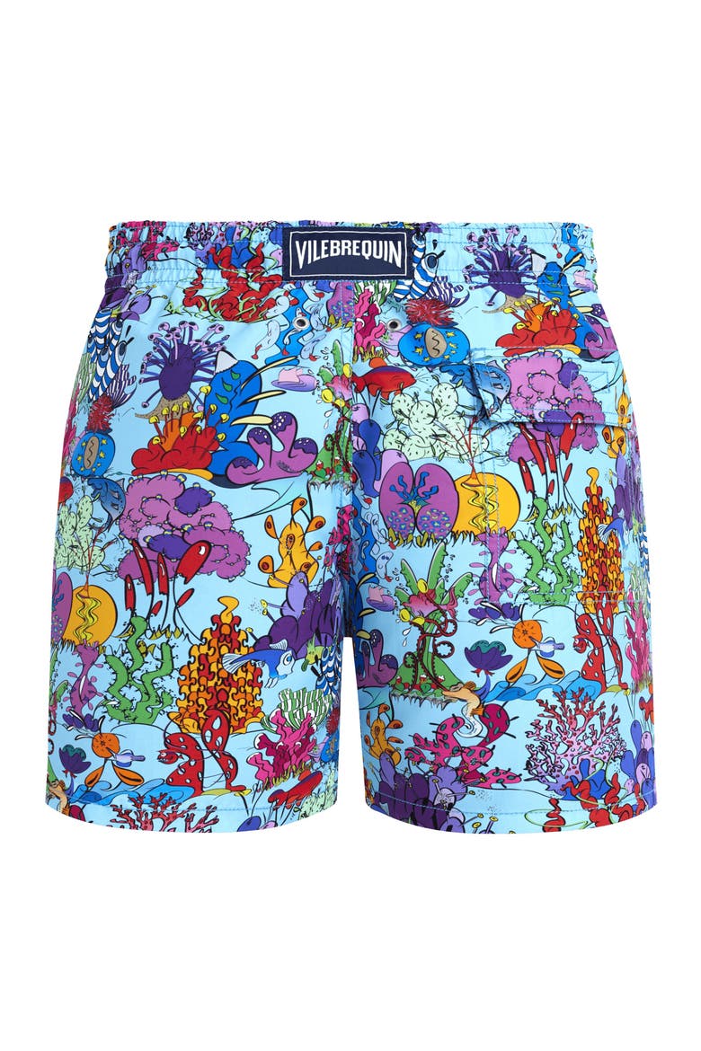 Men Swim Shorts Plantes Aquatiques, Alternate, color, blue topaz