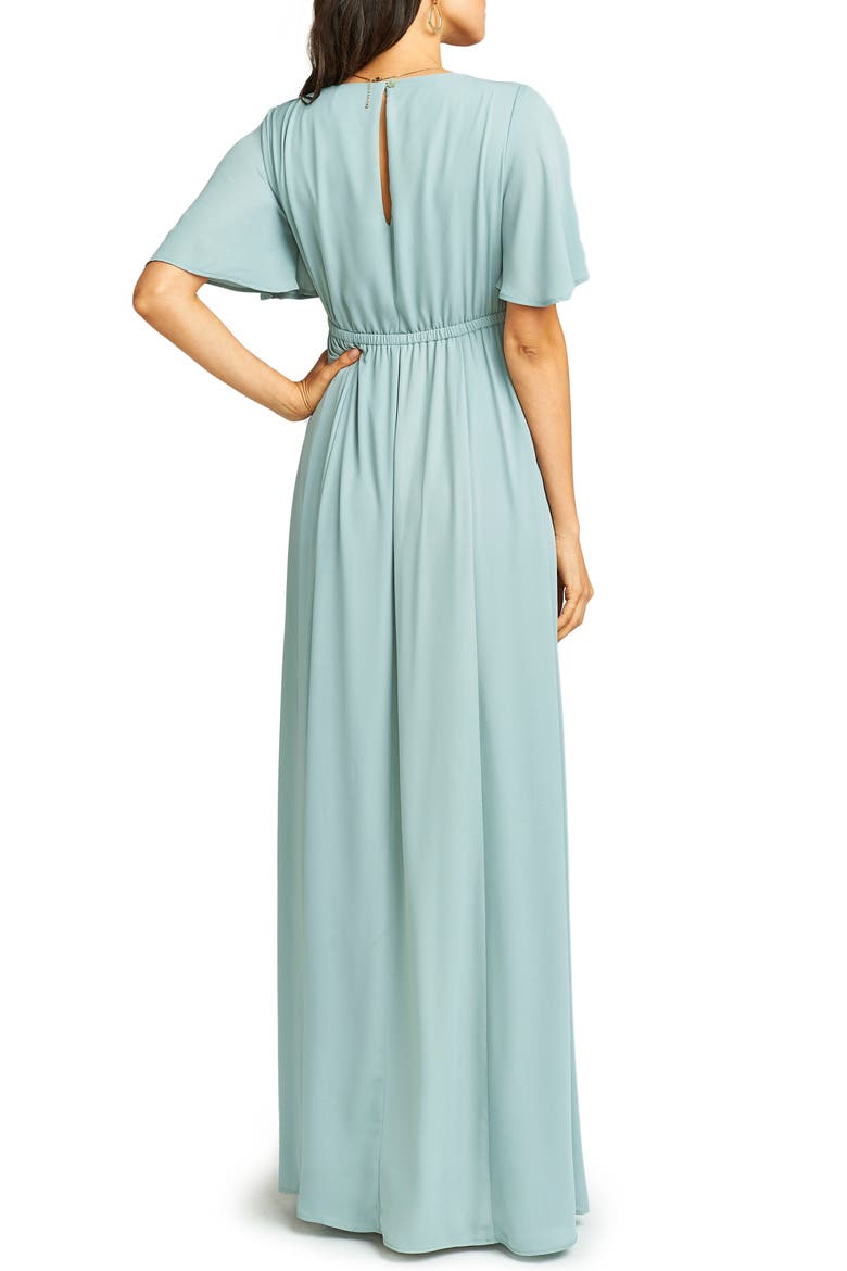 Emily Chiffon A-Line Gown, Alternate, color, SILVER SAGE CRISP