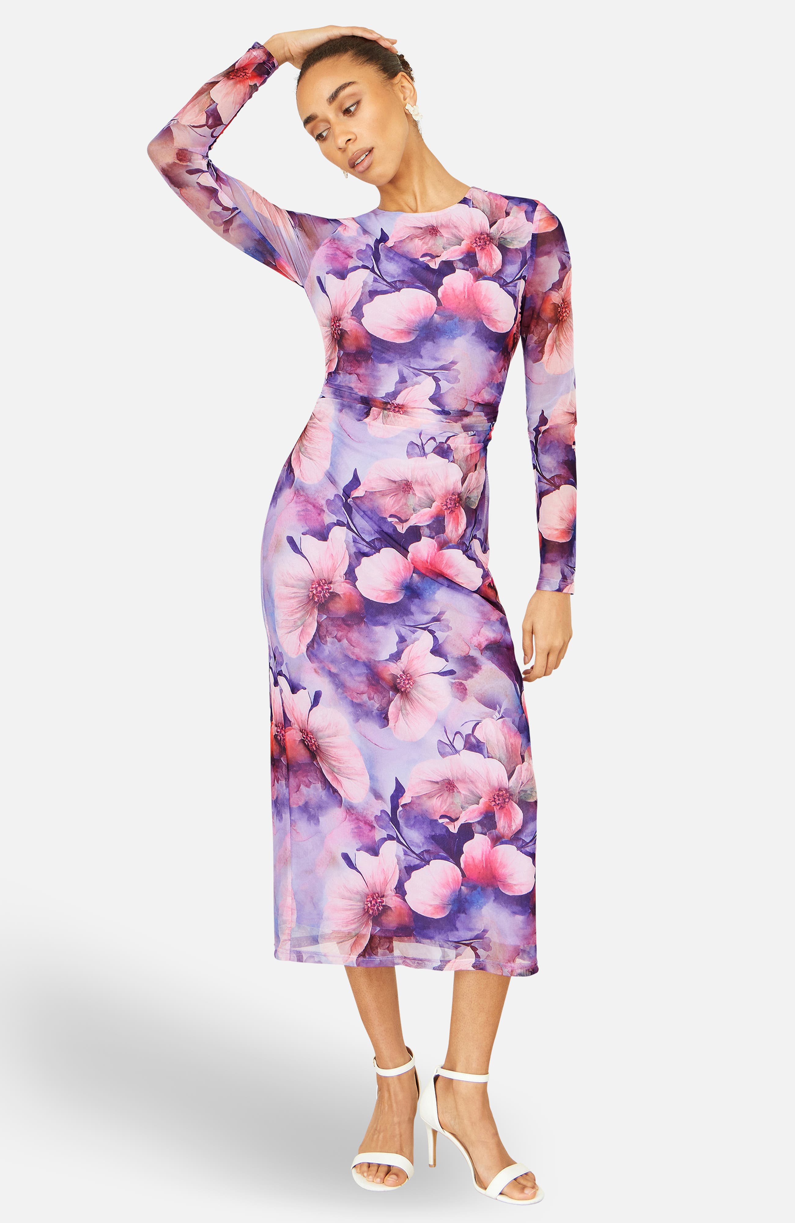 Tie Back Mesh Midi Dress - image 2