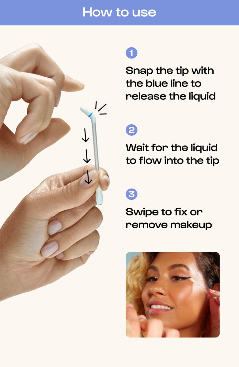 Alleyoop Tip Off Liquid-Filled Makeup Removing Swabs, Alternate, color, Blue