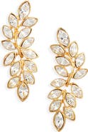 Kenneth Jay Lane Crystal Leaf Earrings