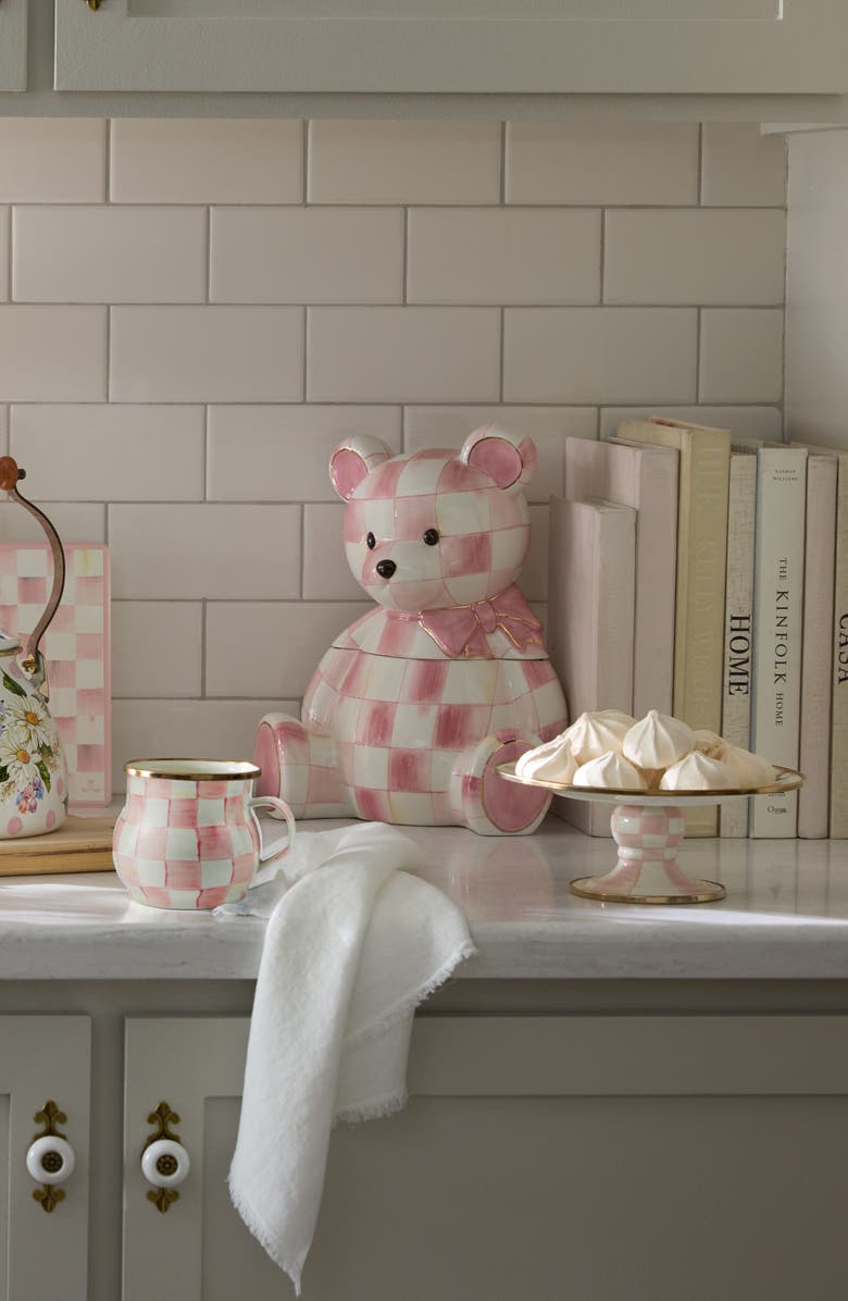 MACKENZIE CHILDS Rosy Hand Painted Ceramic Bear Bank, Alternate, color, Rosy