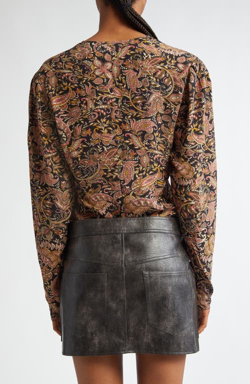 Isabel Marant Étoile Zekia Paisley Print Twist Front Top In Black
