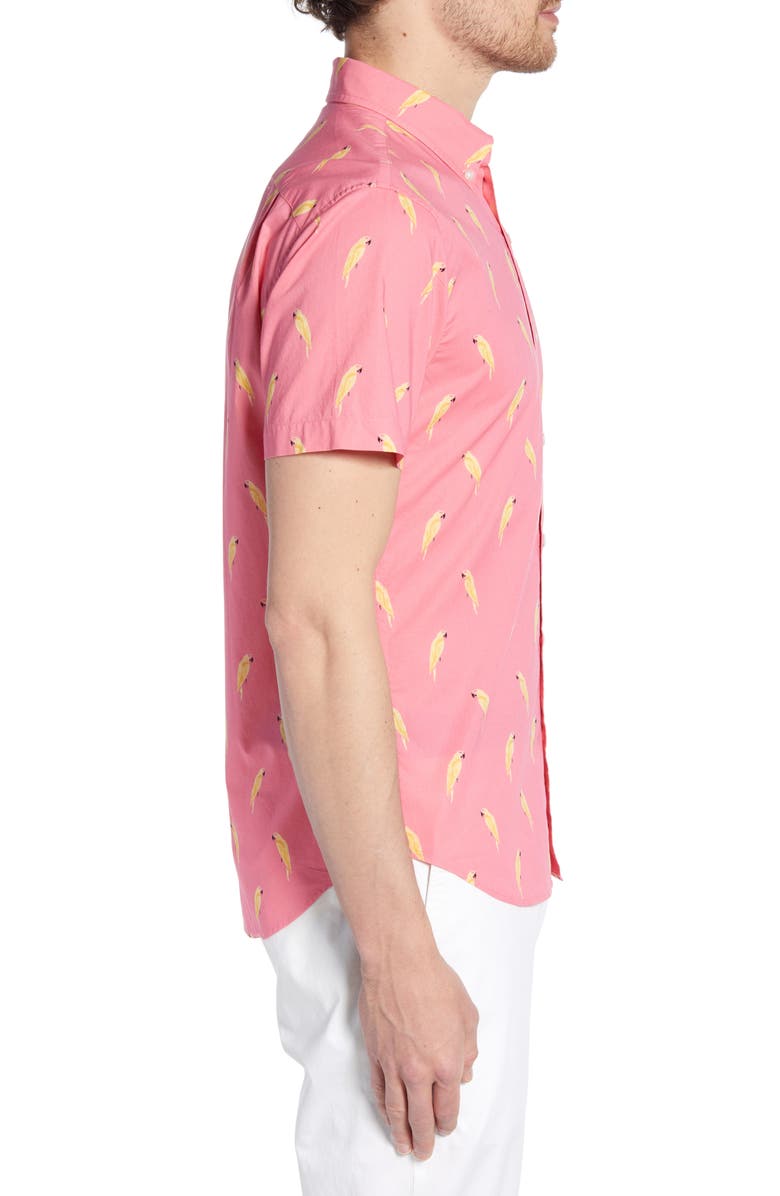 Bonobos Riviera Slim Fit Macaw Print Shirt, Alternate, color, 