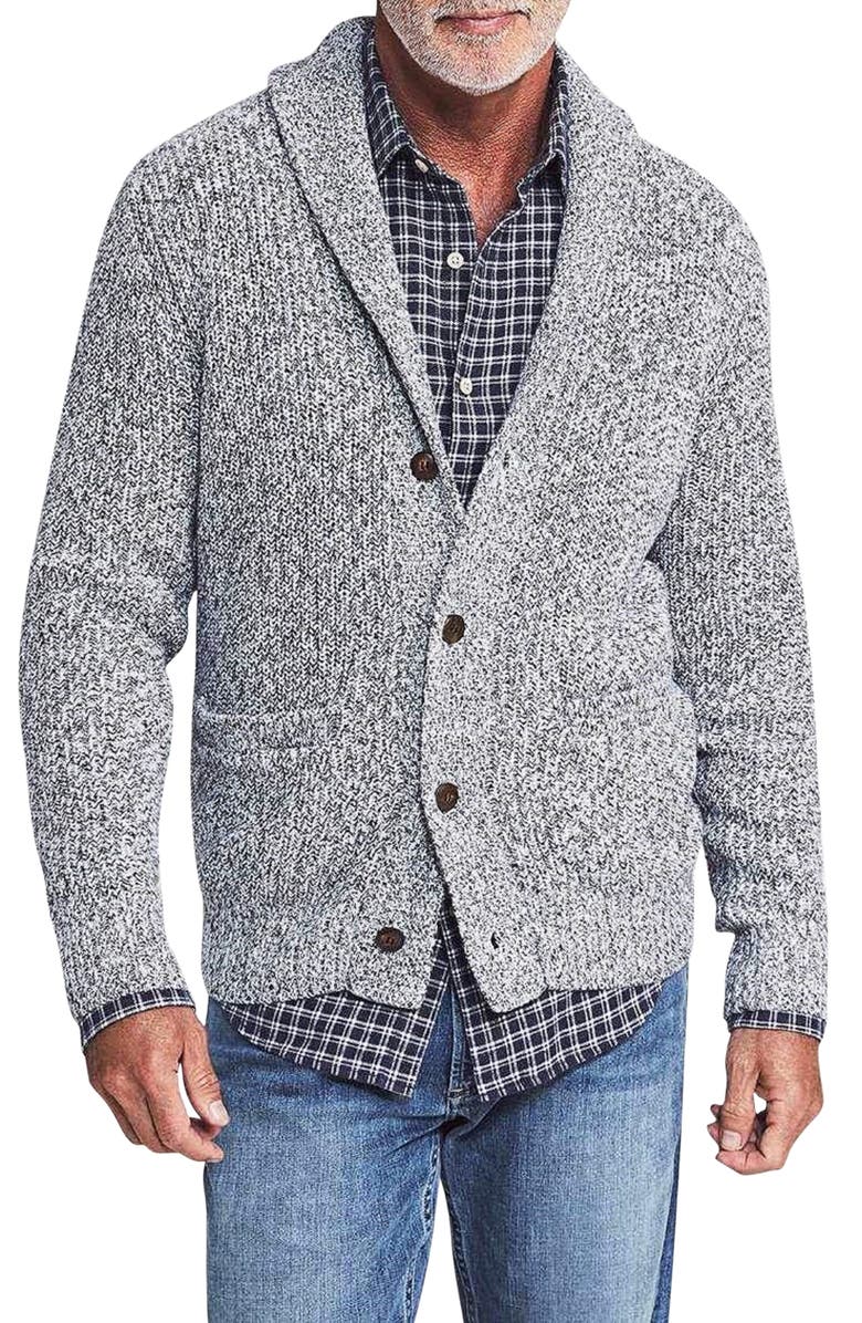 Faherty Marled Cotton & Cashmere Cardigan, Main, color,