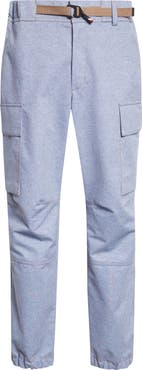 Moncler Grenoble Belted Chambray Cargo Joggers