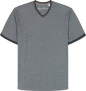 Robert Graham Holton V-Neck Cotton Blend Piqué T-Shirt